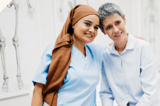 patient and doctor getting close